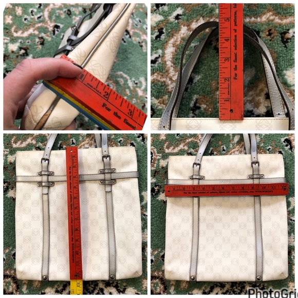 Loewe AUTHENTIC 2007 Anagram White Metallic Silver PVC Shopping Tote Bag - Picture 12 of 16